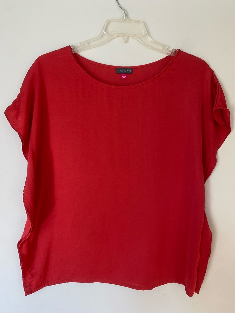 Vince Camuto Tomato Red Short Sleeve Blouse